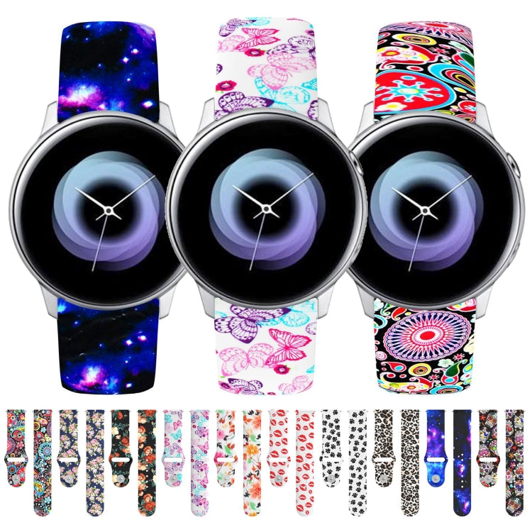 Cinturino in silicone stampato con fibbia rovesciata da 20 mm, For Samsung Galaxy Active2
