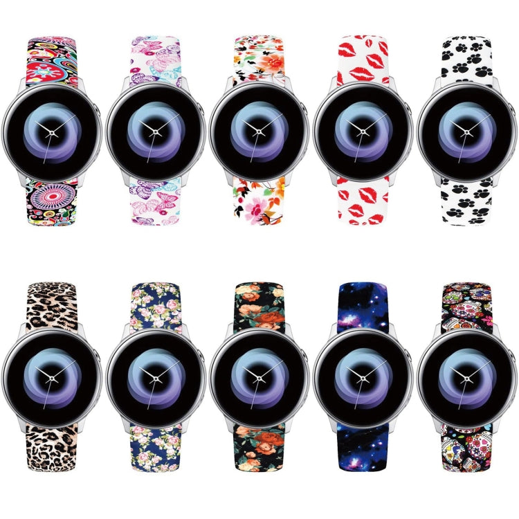 Cinturino in silicone stampato con fibbia rovesciata da 20 mm, For Samsung Galaxy Active2