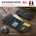 DG.MING M6 Series RFID Tri-fold Card Bag Custodia per telefono in pelle rimovibile, For iPhone 17e / 16e, For iPhone 17 Pro Max, For iPhone 17 Pro, For iPhone 17