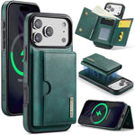DG.MING M6 Series RFID Tri-fold Card Bag Custodia per telefono in pelle rimovibile, For iPhone 17e / 16e, For iPhone 17 Pro Max, For iPhone 17 Pro, For iPhone 17