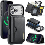 DG.MING M6 Series RFID Tri-fold Card Bag Custodia per telefono in pelle rimovibile, For iPhone 17e / 16e, For iPhone 17 Pro Max, For iPhone 17 Pro, For iPhone 17