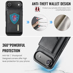 DG.MING M6 Series RFID Tri-fold Card Bag Custodia per telefono in pelle rimovibile, For iPhone Air, For iPhone 16 Pro Max, For iPhone 16 Pro, For iPhone 16 Plus