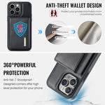 DG.MING M6 Series RFID Tri-fold Card Bag Custodia per telefono in pelle rimovibile, For iPhone 14 Pro Max, For iPhone 13 Pro Max, For iPhone 13 Pro, For iPhone 13