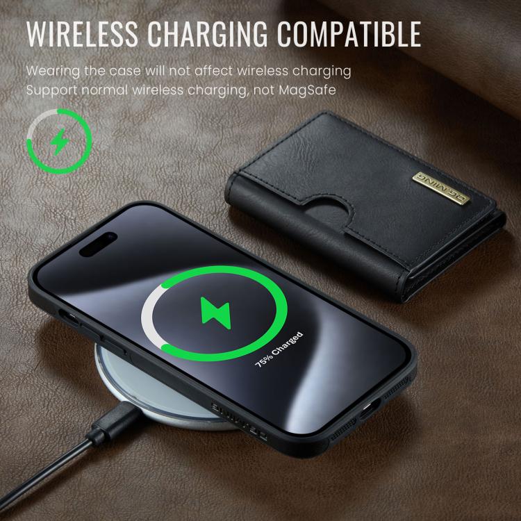 DG.MING M6 Series RFID Tri-fold Card Bag Custodia per telefono in pelle rimovibile, For iPhone 14 Pro Max, For iPhone 13 Pro Max, For iPhone 13 Pro, For iPhone 13