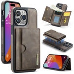 DG.MING M6 Series RFID Tri-fold Card Bag Custodia per telefono in pelle rimovibile, For iPhone 14 Pro Max, For iPhone 13 Pro Max, For iPhone 13 Pro, For iPhone 13