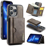 DG.MING M6 Series RFID Tri-fold Card Bag Custodia per telefono in pelle rimovibile, For iPhone 14 Pro Max, For iPhone 13 Pro Max, For iPhone 13 Pro, For iPhone 13