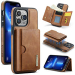 DG.MING M6 Series RFID Tri-fold Card Bag Custodia per telefono in pelle rimovibile, For iPhone 14 Pro Max, For iPhone 13 Pro Max, For iPhone 13 Pro, For iPhone 13