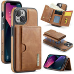 DG.MING M6 Series RFID Tri-fold Card Bag Custodia per telefono in pelle rimovibile, For iPhone 14 Pro Max, For iPhone 13 Pro Max, For iPhone 13 Pro, For iPhone 13