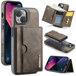 DG.MING M6 Series RFID Tri-fold Card Bag Custodia per telefono in pelle rimovibile, For iPhone 14 Pro Max, For iPhone 13 Pro Max, For iPhone 13 Pro, For iPhone 13