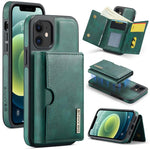 DG.MING M6 Series RFID Tri-fold Card Bag Custodia per telefono in pelle rimovibile, For iPhone 12, For iPhone 12 Pro Max, For iPhone 12 Pro, For iPhone 11 Pro Max