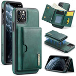 DG.MING M6 Series RFID Tri-fold Card Bag Custodia per telefono in pelle rimovibile, For iPhone 12, For iPhone 12 Pro Max, For iPhone 12 Pro, For iPhone 11 Pro Max
