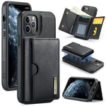 DG.MING M6 Series RFID Tri-fold Card Bag Custodia per telefono in pelle rimovibile, For iPhone 11, For iPhone 11 Pro