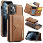 DG.MING M6 Series RFID Tri-fold Card Bag Custodia per telefono in pelle rimovibile, For iPhone 11, For iPhone 11 Pro