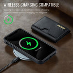 DG.MING M6 Series RFID Tri-fold Card Bag Custodia per telefono in pelle rimovibile, For iPhone 11, For iPhone 11 Pro