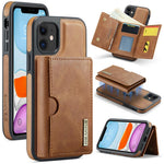 DG.MING M6 Series RFID Tri-fold Card Bag Custodia per telefono in pelle rimovibile, For iPhone 11, For iPhone 11 Pro