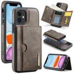 DG.MING M6 Series RFID Tri-fold Card Bag Custodia per telefono in pelle rimovibile, For iPhone 11, For iPhone 11 Pro
