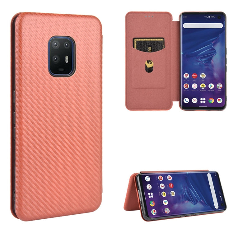 Struttura in fibra di carbonio Flip orizzontale magnetico Custodia in pelle TPU + PC + PU con slot per schede, For Fujitsu Arrows 5G (F-51A), For Fujitsu Arrows Be4 (F-41A), For Fujitsu Arrows RX (Arrows M05), For Fujitsu Arrows U / 801FJ / Arrows J