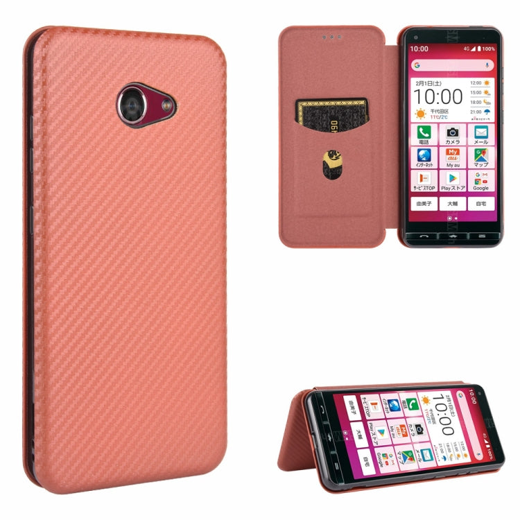 Struttura in fibra di carbonio Flip orizzontale magnetico Custodia in pelle TPU + PC + PU con slot per schede, For Kyocera Basio 4 KYV47, For Kyocera DIGNO BX, For Kyocera Katan Sumaho 2 (A001KC), For Rakuten mini