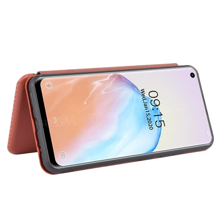 Struttura in fibra di carbonio Flip orizzontale magnetico Custodia in pelle TPU + PC + PU con slot per schede, For Oukitel C18 Pro, For Oukitel C17 / C17 Pro, For Sharp Aquos R5G, For Sharp Aquos Sense3 Plus SH-RM11