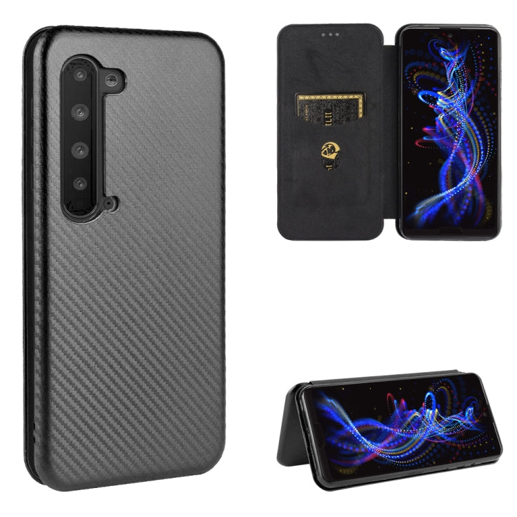 Struttura in fibra di carbonio Flip orizzontale magnetico Custodia in pelle TPU + PC + PU con slot per schede, For Oukitel C18 Pro, For Oukitel C17 / C17 Pro, For Sharp Aquos R5G, For Sharp Aquos Sense3 Plus SH-RM11