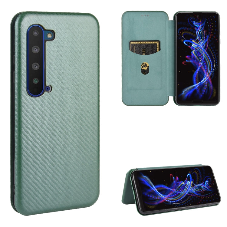 Struttura in fibra di carbonio Flip orizzontale magnetico Custodia in pelle TPU + PC + PU con slot per schede, For Oukitel C18 Pro, For Oukitel C17 / C17 Pro, For Sharp Aquos R5G, For Sharp Aquos Sense3 Plus SH-RM11