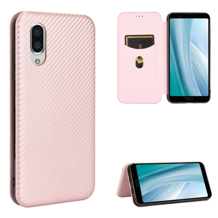 Struttura in fibra di carbonio Flip orizzontale magnetico Custodia in pelle TPU + PC + PU con slot per schede, For Oukitel C18 Pro, For Oukitel C17 / C17 Pro, For Sharp Aquos R5G, For Sharp Aquos Sense3 Plus SH-RM11