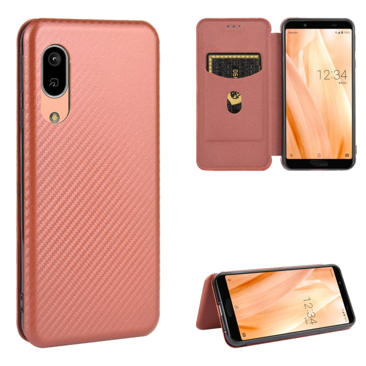 Struttura in fibra di carbonio Flip orizzontale magnetico Custodia in pelle TPU + PC + PU con slot per schede, For Sharp Aquos Sense 3 Lite, For UMIDIGI A3S, For UMIDIGI A3X, For UMIDIGI A7 Pro