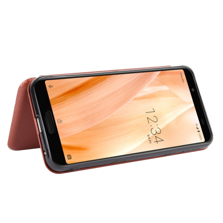 Struttura in fibra di carbonio Flip orizzontale magnetico Custodia in pelle TPU + PC + PU con slot per schede, For Sharp Aquos Sense 3 Lite, For UMIDIGI A3S, For UMIDIGI A3X, For UMIDIGI A7 Pro