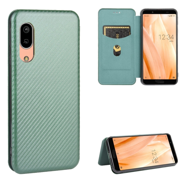 Struttura in fibra di carbonio Flip orizzontale magnetico Custodia in pelle TPU + PC + PU con slot per schede, For Sharp Aquos Sense 3 Lite, For UMIDIGI A3S, For UMIDIGI A3X, For UMIDIGI A7 Pro
