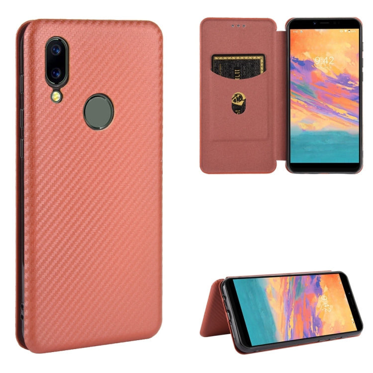 Struttura in fibra di carbonio Flip orizzontale magnetico Custodia in pelle TPU + PC + PU con slot per schede, For Sharp Aquos Sense 3 Lite, For UMIDIGI A3S, For UMIDIGI A3X, For UMIDIGI A7 Pro