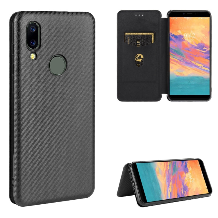 Struttura in fibra di carbonio Flip orizzontale magnetico Custodia in pelle TPU + PC + PU con slot per schede, For Sharp Aquos Sense 3 Lite, For UMIDIGI A3S, For UMIDIGI A3X, For UMIDIGI A7 Pro