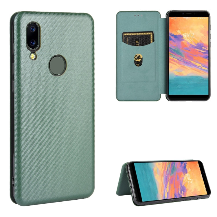 Struttura in fibra di carbonio Flip orizzontale magnetico Custodia in pelle TPU + PC + PU con slot per schede, For Sharp Aquos Sense 3 Lite, For UMIDIGI A3S, For UMIDIGI A3X, For UMIDIGI A7 Pro