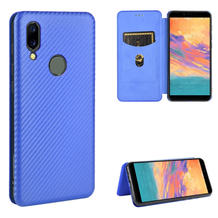 Struttura in fibra di carbonio Flip orizzontale magnetico Custodia in pelle TPU + PC + PU con slot per schede, For Sharp Aquos Sense 3 Lite, For UMIDIGI A3S, For UMIDIGI A3X, For UMIDIGI A7 Pro