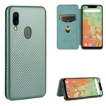 Struttura in fibra di carbonio Flip orizzontale magnetico Custodia in pelle TPU + PC + PU con slot per schede, For Sharp Aquos Sense 3 Lite, For UMIDIGI A3S, For UMIDIGI A3X, For UMIDIGI A7 Pro