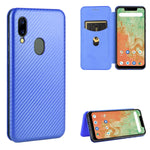 Struttura in fibra di carbonio Flip orizzontale magnetico Custodia in pelle TPU + PC + PU con slot per schede, For Sharp Aquos Sense 3 Lite, For UMIDIGI A3S, For UMIDIGI A3X, For UMIDIGI A7 Pro