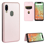 Struttura in fibra di carbonio Flip orizzontale magnetico Custodia in pelle TPU + PC + PU con slot per schede, For Sharp Aquos Sense 3 Lite, For UMIDIGI A3S, For UMIDIGI A3X, For UMIDIGI A7 Pro