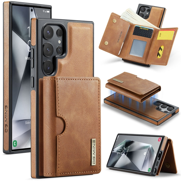 DG.MING M6 Series RFID Tri-fold Card Bag Custodia per telefono in pelle rimovibile, For Samsung Galaxy S24 FE 5G, For Samsung Galaxy S24 Ultra 5G, For Samsung Galaxy S24+ 5G, For Samsung Galaxy S24 5G