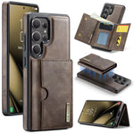 DG.MING M6 Series RFID Tri-fold Card Bag Custodia per telefono in pelle rimovibile, For Samsung Galaxy S25 Edge 5G, For Samsung Galaxy S25 5G, For Samsung Galaxy S25+ 5G, For Samsung Galaxy S25 Ultra 5G