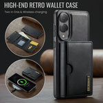 DG.MING M6 Series RFID Tri-fold Card Bag Custodia per telefono in pelle rimovibile, For Samsung Galaxy S25 Edge 5G, For Samsung Galaxy S25 5G, For Samsung Galaxy S25+ 5G, For Samsung Galaxy S25 Ultra 5G