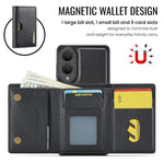 DG.MING M6 Series RFID Tri-fold Card Bag Custodia per telefono in pelle rimovibile, For Samsung Galaxy S25 Edge 5G, For Samsung Galaxy S25 5G, For Samsung Galaxy S25+ 5G, For Samsung Galaxy S25 Ultra 5G