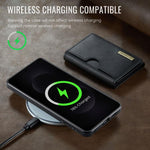 DG.MING M6 Series RFID Tri-fold Card Bag Custodia per telefono in pelle rimovibile, For Samsung Galaxy S25 Edge 5G, For Samsung Galaxy S25 5G, For Samsung Galaxy S25+ 5G, For Samsung Galaxy S25 Ultra 5G