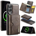 DG.MING M6 Series RFID Tri-fold Card Bag Custodia per telefono in pelle rimovibile, For Samsung Galaxy S25 Edge 5G, For Samsung Galaxy S25 5G, For Samsung Galaxy S25+ 5G, For Samsung Galaxy S25 Ultra 5G