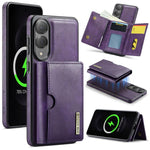 DG.MING M6 Series RFID Tri-fold Card Bag Custodia per telefono in pelle rimovibile, For Samsung Galaxy S25 Edge 5G, For Samsung Galaxy S25 5G, For Samsung Galaxy S25+ 5G, For Samsung Galaxy S25 Ultra 5G