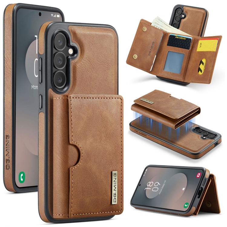 DG.MING M6 Series RFID Tri-fold Card Bag Custodia per telefono in pelle rimovibile, For Samsung Galaxy S26+ 5G, For Samsung Galaxy S26 Ultra 5G, For Samsung Galaxy S26 5G, For Samsung Galaxy S25 FE 5G