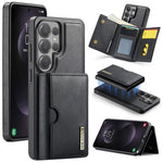 DG.MING M6 Series RFID Tri-fold Card Bag Custodia per telefono in pelle rimovibile, For Samsung Galaxy S26+ 5G, For Samsung Galaxy S26 Ultra 5G, For Samsung Galaxy S26 5G, For Samsung Galaxy S25 FE 5G