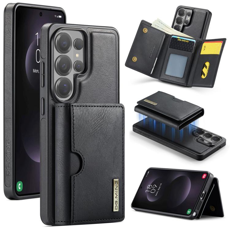 DG.MING M6 Series RFID Tri-fold Card Bag Custodia per telefono in pelle rimovibile, For Samsung Galaxy S26+ 5G, For Samsung Galaxy S26 Ultra 5G, For Samsung Galaxy S26 5G, For Samsung Galaxy S25 FE 5G