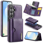 DG.MING M6 Series RFID Tri-fold Card Bag Custodia per telefono in pelle rimovibile, For Samsung Galaxy S26+ 5G, For Samsung Galaxy S26 Ultra 5G, For Samsung Galaxy S26 5G, For Samsung Galaxy S25 FE 5G