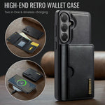 DG.MING M6 Series RFID Tri-fold Card Bag Custodia per telefono in pelle rimovibile, For Samsung Galaxy S26+ 5G, For Samsung Galaxy S26 Ultra 5G, For Samsung Galaxy S26 5G, For Samsung Galaxy S25 FE 5G