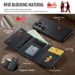 DG.MING M6 Series RFID Tri-fold Card Bag Custodia per telefono in pelle rimovibile, For Samsung Galaxy S26+ 5G, For Samsung Galaxy S26 Ultra 5G, For Samsung Galaxy S26 5G, For Samsung Galaxy S25 FE 5G