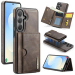 DG.MING M6 Series RFID Tri-fold Card Bag Custodia per telefono in pelle rimovibile, For Samsung Galaxy S26+ 5G, For Samsung Galaxy S26 Ultra 5G, For Samsung Galaxy S26 5G, For Samsung Galaxy S25 FE 5G
